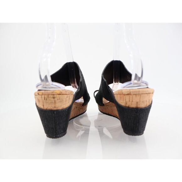 Donald J. Pliner Gyer2 Womens Leather Slip On Wedge Sandals Black Size 8.5 Thong - Picture 10 of 13